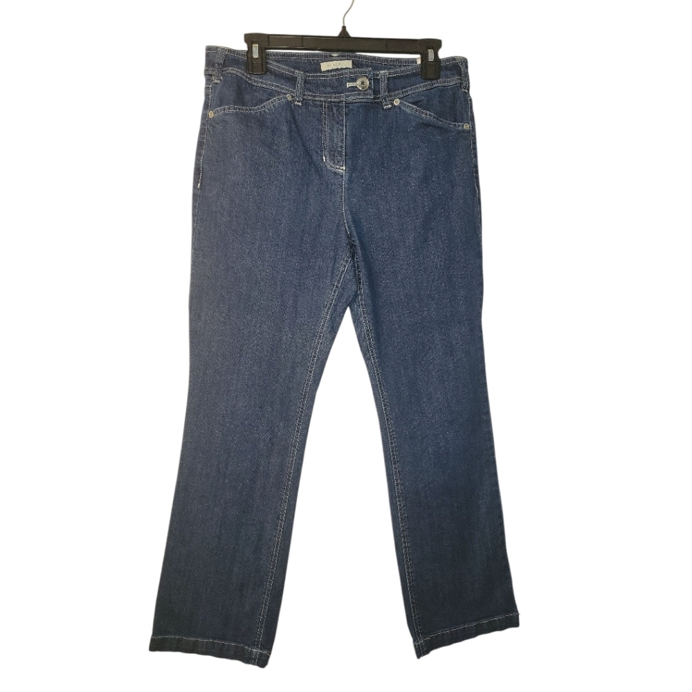 JNY Sport Petite Stretch Straight Leg, Bootcut Jeans, Blue, 12P EUC